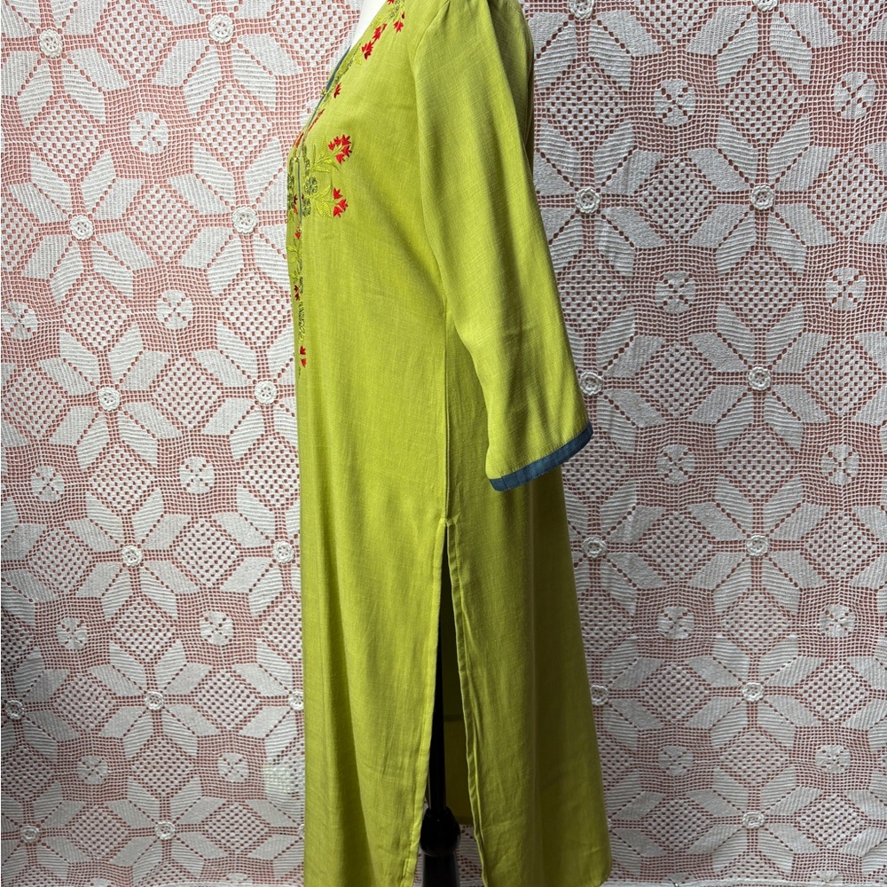 Vintage Embroidered Kurta Caftan Dress | Boho Tunic - Picture 7 of 8